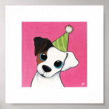 Jack Russell Party Dog | Mini 6 x 6 Art Print