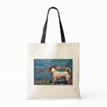 Jack Russell Terrier Dog Art - Jack at the Beach Tote Bags