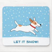 Jack Russell Terrier Let it Snow Dog Holiday Mouse Pad
