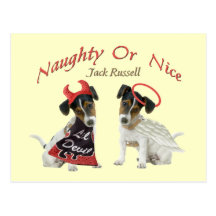 Jack Russell Terrier Naughty Or Nice Postcard