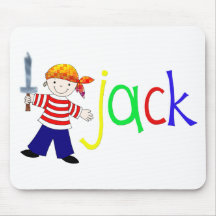 Jack with pirate illustration mouse pads