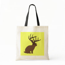 jackalope with glasses tote bag