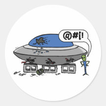 Jacked ship round stickers
