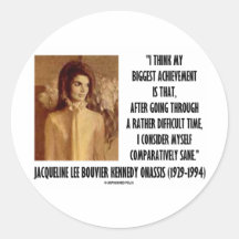 Jackie Kennedy Portrait Comparatively Sane Quote Stickers