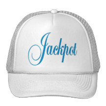 Jackpot Cap Blue Letters Mesh Hats