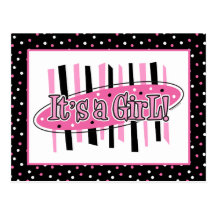 Jackpot It's A Girl Baby Shower Invitation Postcar Postcards