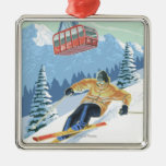 Jackson Hole, skieur du Wyoming et tram Décorations De Noël