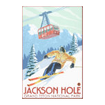 Jackson Hole, skieur du Wyoming et tram Toiles Tendues