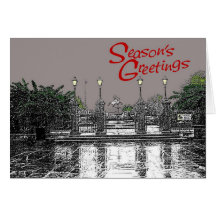 Jackson Square Seasons Greetings Three Greeting Card