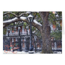 Jackson Square Snow Christmas Greeting Card