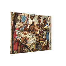 Jacob Jordaens - Kitchen scene Stretched Canvas Prints