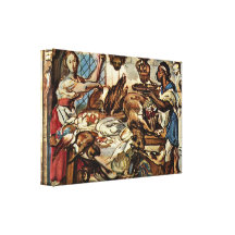 Jacob Jordaens - Kitchen scene Gallery Wrapped Canvas