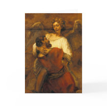 Jacob Wrestling with the Angel by Rembrandt Card