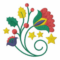 Jacobean Christmas Circle Embroidered Polo Shirt