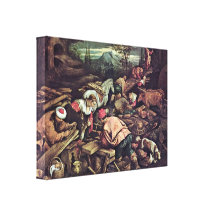 Jacopo Bassano - Construction of Noahs Ark Canvas Print