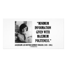 Jacqueline Kennedy Minimum Information Politeness Photo Card Template