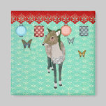 Jade Deer & Butterfly Magnet magnets