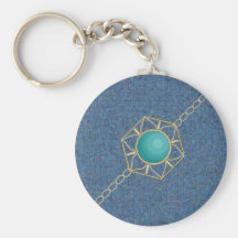 Jade & Denim Keychain