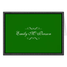 Jade green custom name personal blank note card