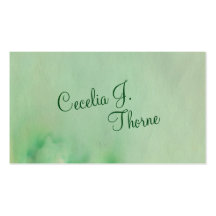 Jade Green Watercolor Business Card Templates