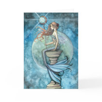 Jade Moon Mermaid Greeting Card by Molly Harrison