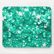Jade sparkles glitter and stars mousepad