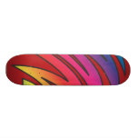 Jagged Rainbow on Red Skateboard Deck