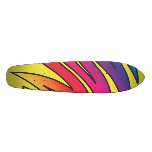 Jagged Rainbow on Yellow Skateboard Decks
