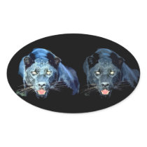 Jaguar - Black Panther Oval Stickers