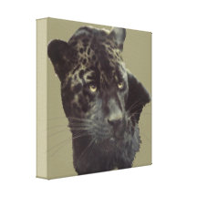 Jaguar noir toile tendue