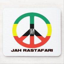 Jah Rastafari Peace Sign Selassie I Mouse Pad