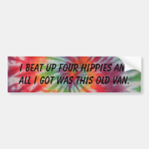 J'ai battu quatre hippies autocollants pour voiture