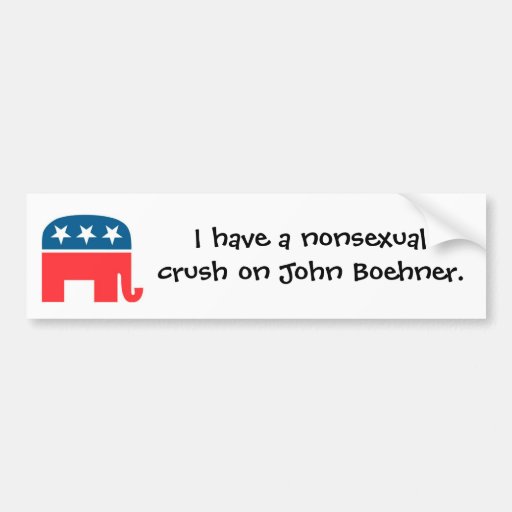 J'ai un écrasement nonsexual sur John Boehner. Autocollants Pour Voiture