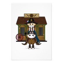 Jailhouse Cowboy on Horse RSVP Card Invite