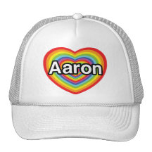 J'aime Aaron, coeur d'arc-en-ciel Casquettes