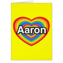 J'aime Aaron. Je t'aime Aaron. Coeur Carte De Vœux