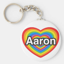 J'aime Aaron. Je t'aime Aaron. Coeur Porte-clef
