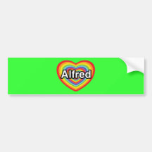 J'aime Alfred, coeur d'arc-en-ciel Adhésifs Pour Voiture