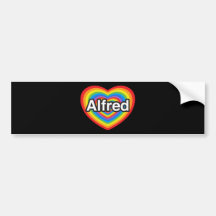J'aime Alfred. Je t'aime Alfred. Coeur Autocollants Pour Voiture