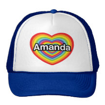 J'aime Amanda, coeur d'arc-en-ciel Casquette