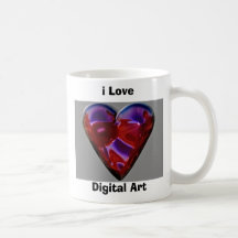 j'aime, art numérique mugs