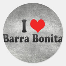 J'aime Barra Bonita, Brésil Autocollants Ronds