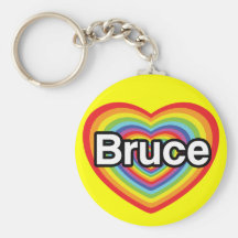 J'aime Bruce : coeur d'arc-en-ciel Porte-clef