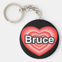 J'aime Bruce. Je t'aime Bruce. Coeur Porte-clef