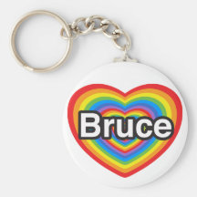 J'aime Bruce. Je t'aime Bruce. Coeur Porte-clef