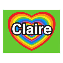J'aime Claire. Je t'aime Claire. Coeur Carte Postale