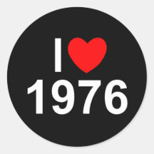 J'aime (coeur) 1976 autocollants