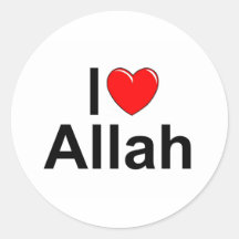 J'aime (coeur) Allah Autocollants