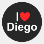 J'aime (coeur) Diego Autocollants