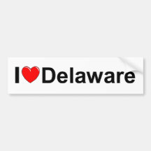 J'aime (coeur) le Delaware Adhésifs Pour Voiture